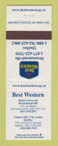Matchbook Cover - Best Western Drummondville QC Quebec