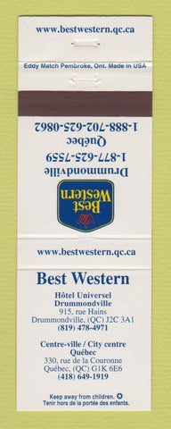 Matchbook Cover - Best Western Drummondville QC Quebec