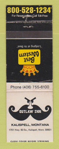 Matchbook Cover - Best Western Outlaw Inn Kalispell MT  WEAR
