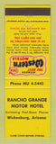 Matchbook Cover - Best Western Rancho Grande Motor Hotel Wickenburg AZ WEAR
