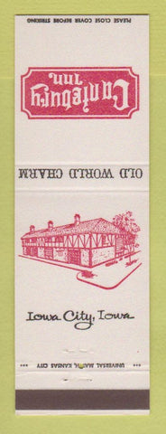 Matchbook Cover - Best Western Cantebury Inn Iowa City IA