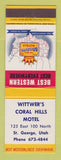 Matchbook Cover - Best Western Wittwer's Coral Hills Motel St George UT
