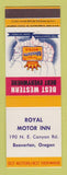 Matchbook Cover - Best Western Royal Motor Inn Beaverton OR