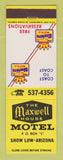 Matchbook Cover - Best Western Maxwell House Motel Show Low AZ