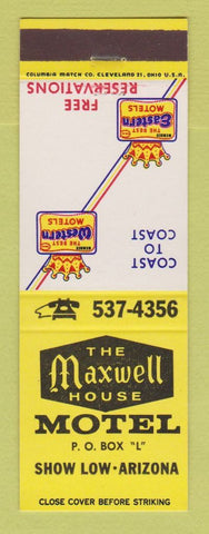 Matchbook Cover - Best Western Maxwell House Motel Show Low AZ