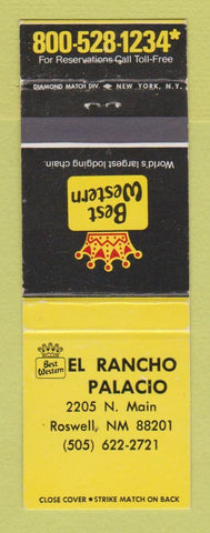 Matchbook Cover - Best Western El Rancho Palacio Roswell NM