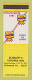 Matchbook Cover - Best Western Schrafft's Virginia Inn Richmond VA