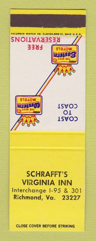 Matchbook Cover - Best Western Schrafft's Virginia Inn Richmond VA