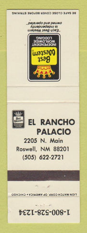 Matchbook Cover - Best Western El Rancho Palacio Roswell NM