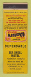 Matchbook Cover - Best Western Sea Shell Motel Holbrook AZ Gila Bend Blythe CA