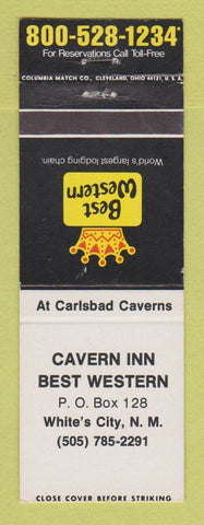Matchbook Cover - Best Western Cavern Inn White's City NM