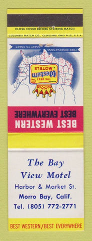 Matchbook Cover - Best Western Bay View Motel Morrow Bay CA