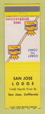 Matchbook Cover - Best Western San Jose Lodge CA #2