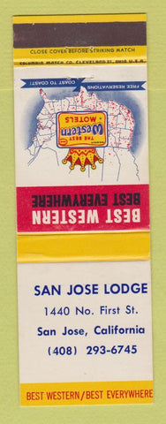 Matchbook Cover - Best Western San Jose Lodge CA