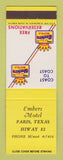 Matchbook Cover - Best Western Embers Motel Paris TX