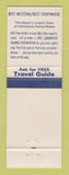 Matchbook Cover - Best Western Wittwer Motor Lodge St George UT