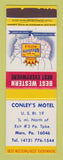 Matchbook Cover - Best Western Conley's Motel Mars PA