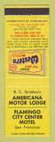 Matchbook Cover - Best Western Americana Motor Lodge Flamingo San Francisco CA