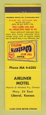 Matchbook Cover - Best Western Airliner Motel Liberal KS