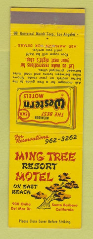 Matchbook Cover - Best Western Ming Tree Resort Motel Santa Barbara CA