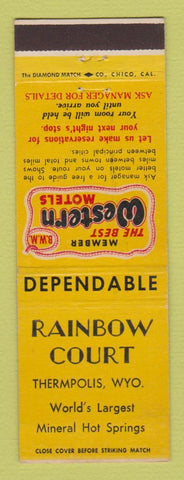 Matchbook Cover - Best Western Rainbow Court Thermpolis WY