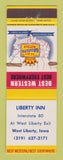 Matchbook Cover - Best Western Liberty Inn West Liberty IA