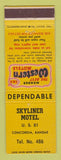 Matchbook Cover - Best Western Skyliner Motel Concordia KS
