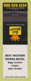Matchbook Cover - Best Western Riviera Motel Biggs Junction OR WEAR