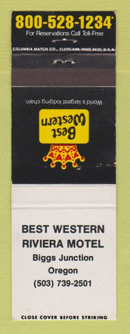 Matchbook Cover - Best Western Riviera Motel Biggs Junction OR WEAR