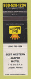 Matchbook Cover - Best Western Jasper FL Motel W?ORN