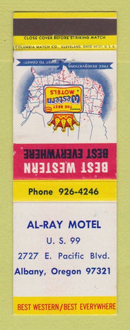 Matchbook Cover - Best Western Al Ray Motel Albany OR