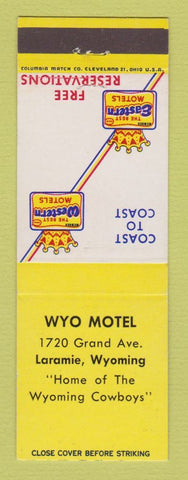 Matchbook Cover - Best Western Wyo Motel Laramie WY