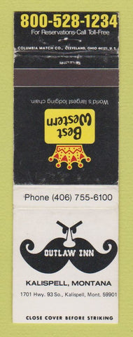 Matchbook Cover - Best Western Outlaw Inn Kalispell MT