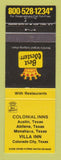 Matchbook Cover - Best Western Colonial Inns Austin Abilene Monahans TX