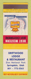 Matchbook Cover - Best Western Driftwood Lodge Springdale UT #2