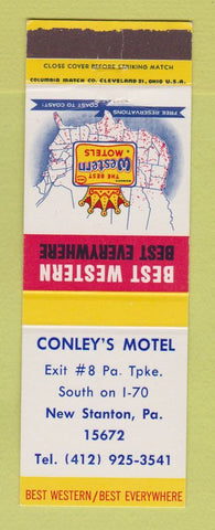 Matchbook Cover - Best Western Conley's Motel New Stanton PA