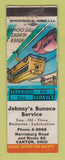 Matchbook Cover - Johnny's Sunoco oil gas Canton OH