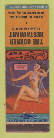Matchbook Cover - The Corner Restaurant Indianapolis IN pinup Lelah Morris