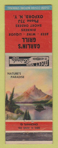 Matchbook Cover - Carlin's Grill Oxford NY