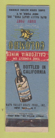 Matchbook Cover - Colombo Wine Ruby Port New York City WEAR