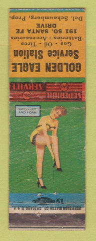 Matchbook Cover - Golden Eagle oil gas Denver? Pinup WEAR