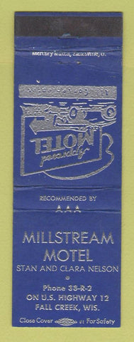 Matchbook Cover - Millstream Motel Fall Creek WI