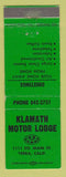 Matchbook Cover - Klamath Motor Lodge Yreka CA