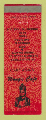 Matchbook Cover - Wong's Cafe Chinese Klamath Falls OR