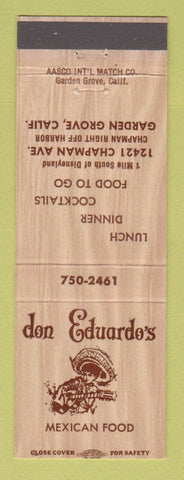 Matchbook Cover - Don Eduardo's Mexican Food Garden Grove CA