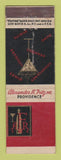 Matchbook Cover - Alexander Fritz Inc Liquor Providence RI feature WEAR