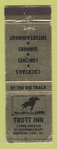 Matchbook Cover - Trott Inn Redford Township MI WEAR