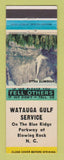 Matchbook Cover - Watauga Gulf oil gas Blowing Rock NC