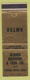 Matchbook Cover - Albion Machine & Tool Albion MI