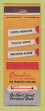 Matchbook Cover - Streamliner City of San Francisco Railroad WEAR